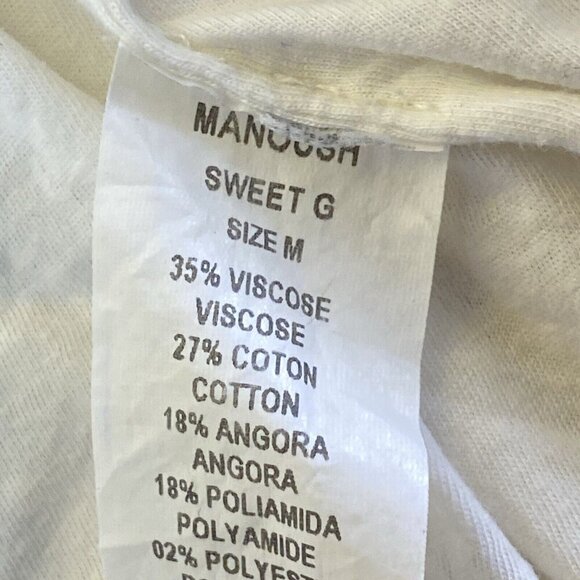 MANOUSH Women Sweater Size M Ivory Cardigan Single Snap Metallic Event Elegant - Picture 12 of 13